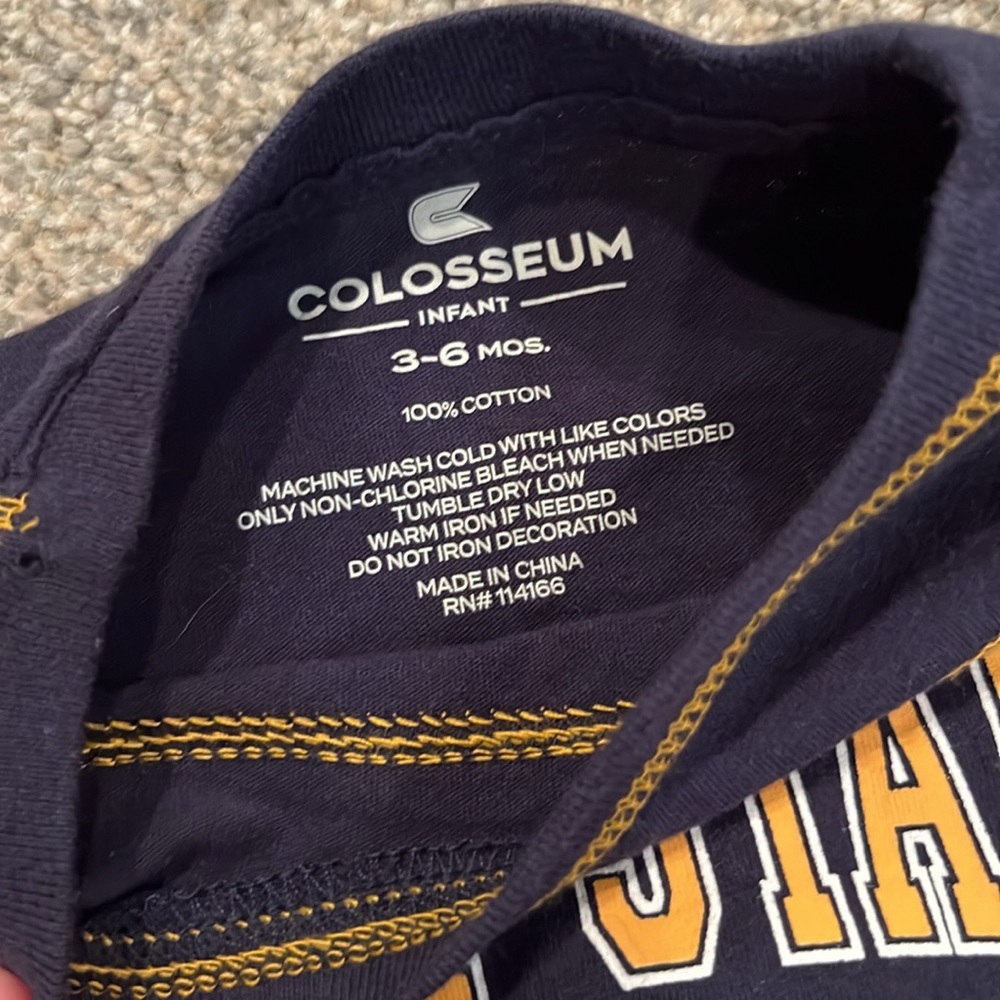 Colosseum Infant Navy Onesie with Yellow Stitching - Picture 2 of 2
